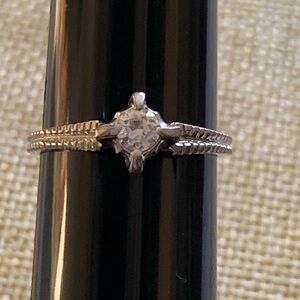 Elegant Silver CZ Solitaire Ring